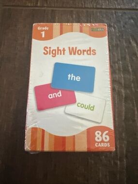 Sight Words Flash Cards - Grade 1 - Blue/Pink/White